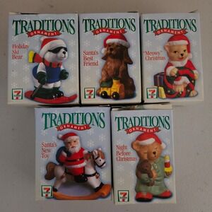 7-Eleven Traditions Ornament Collection 1998 Holiday Ski Bear Santa's Best